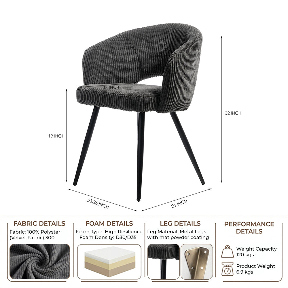 Iron Leaf Dining  Chair - Grey