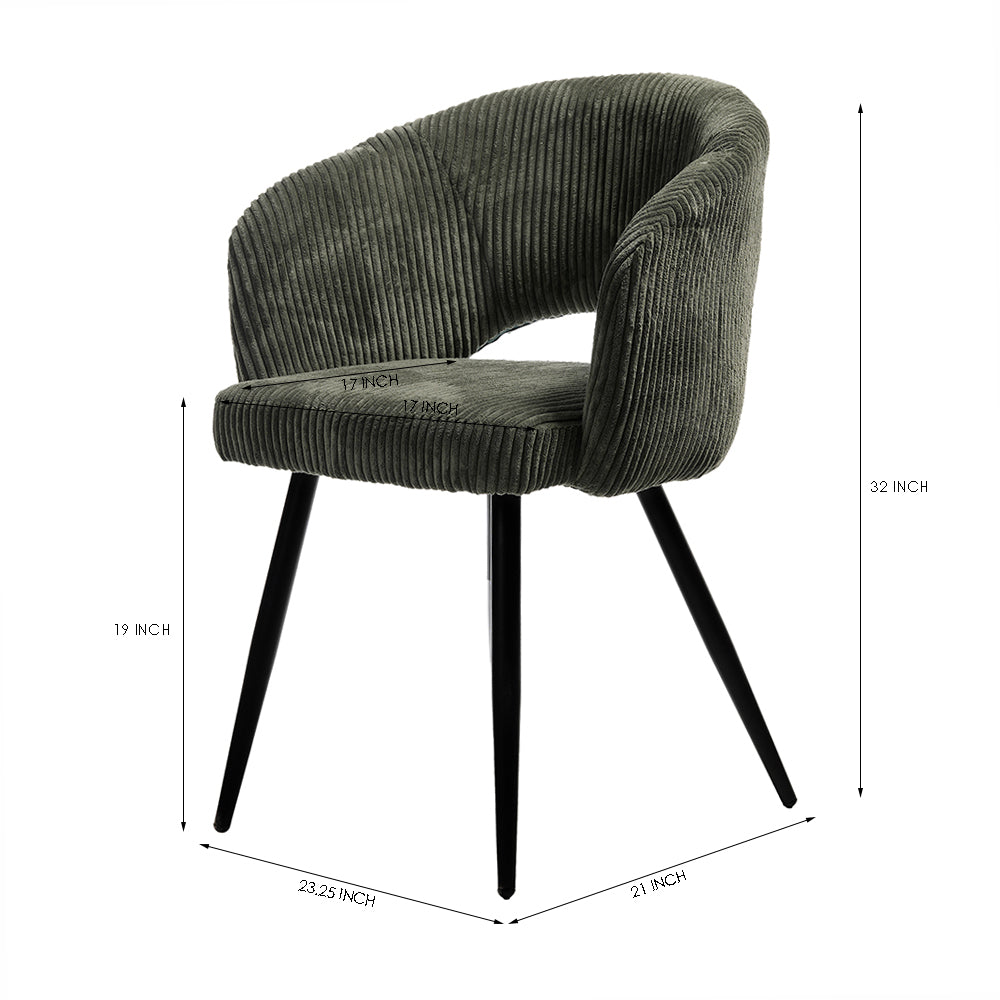 Iron Leaf Dining  Chair - Olive Green