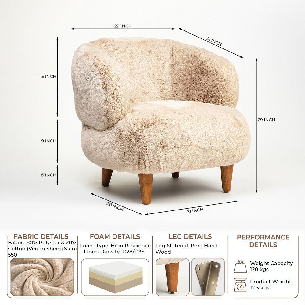 Cherry Creations Lounge Chair - Beige