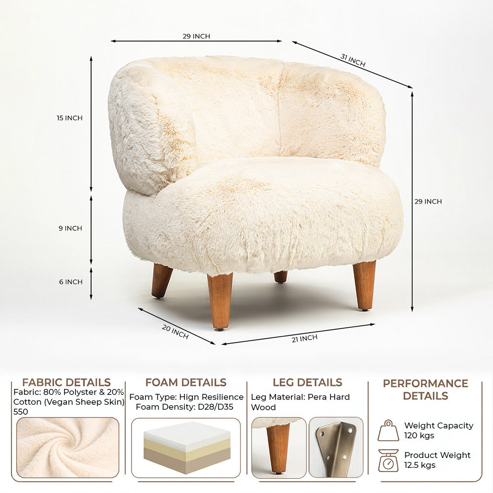 Cherry Creations Lounge Chair - Cream