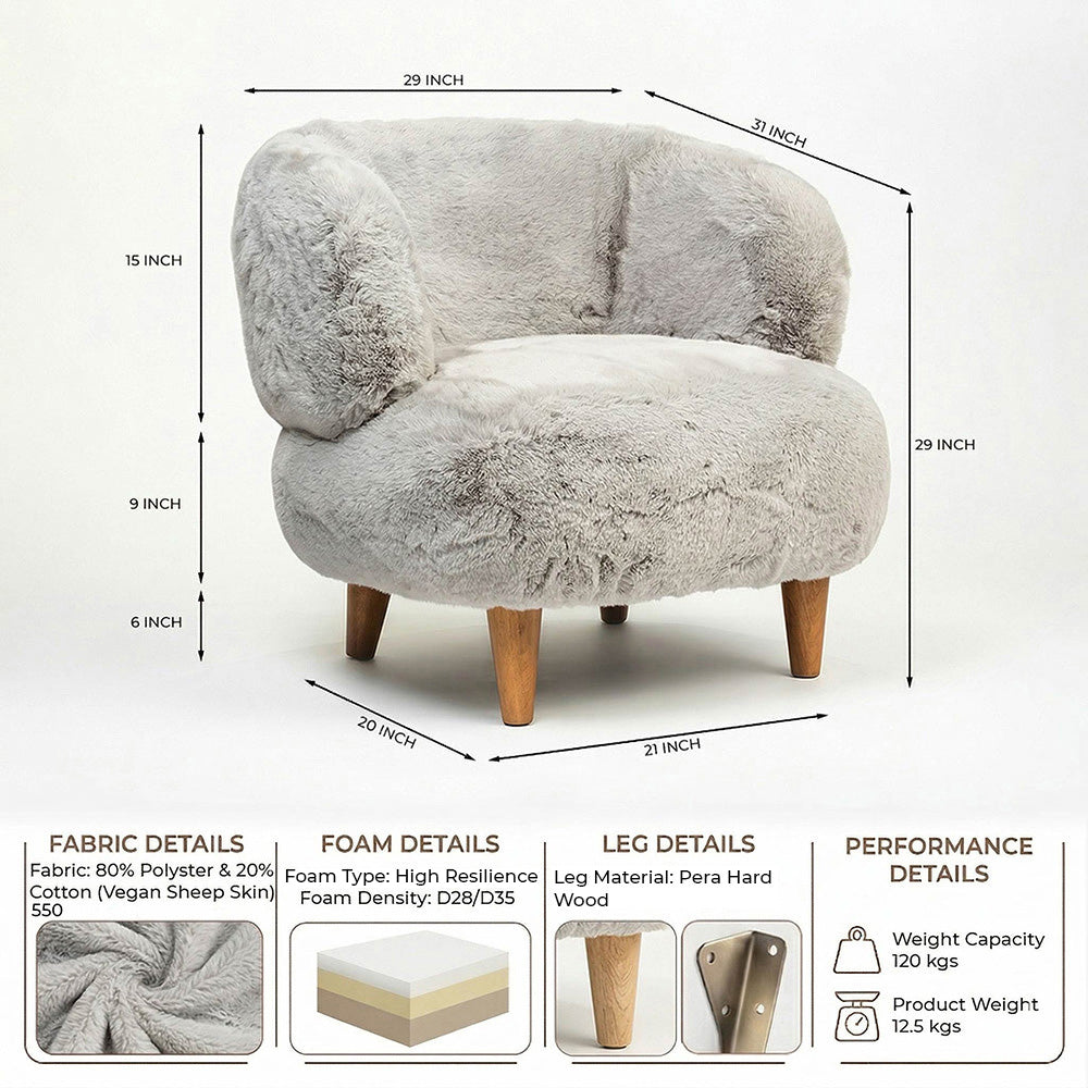 Cherry Creations Lounge Chair - Light Grey