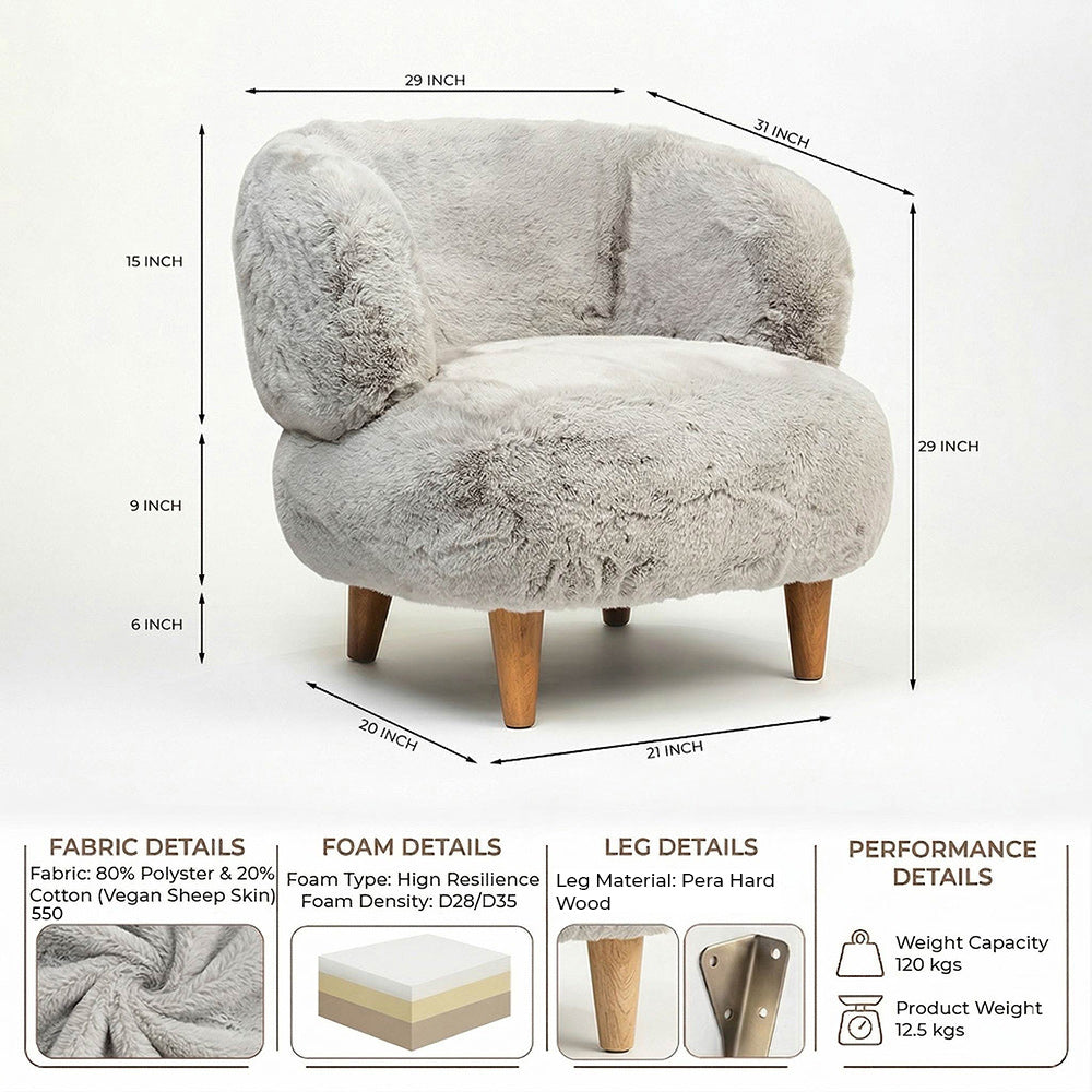 Cherry Creations Lounge Chair - Light Grey