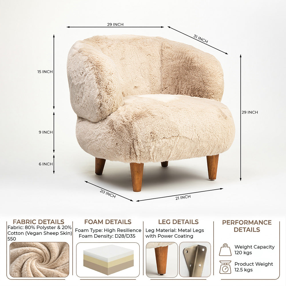 Cherry Creations Lounge Chair - Beige