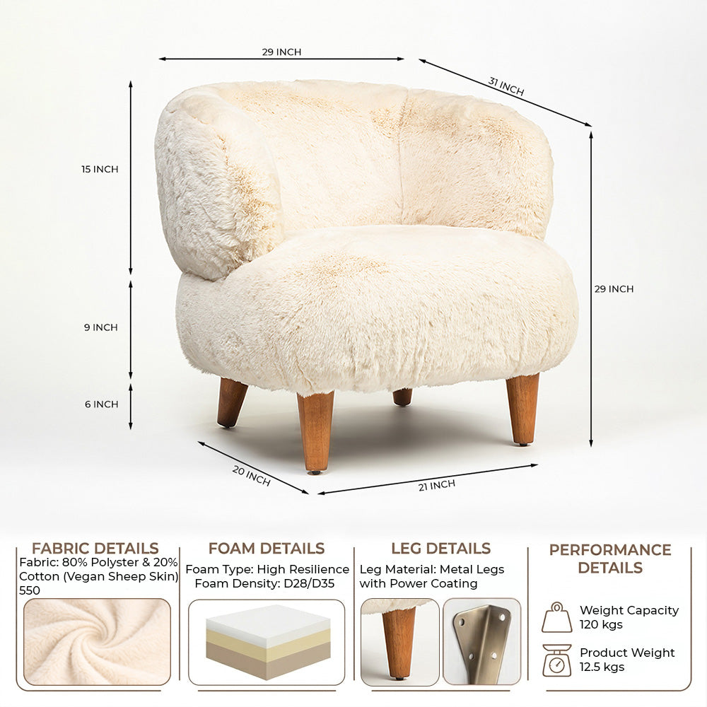 Cherry Creations Lounge Chair - Cream