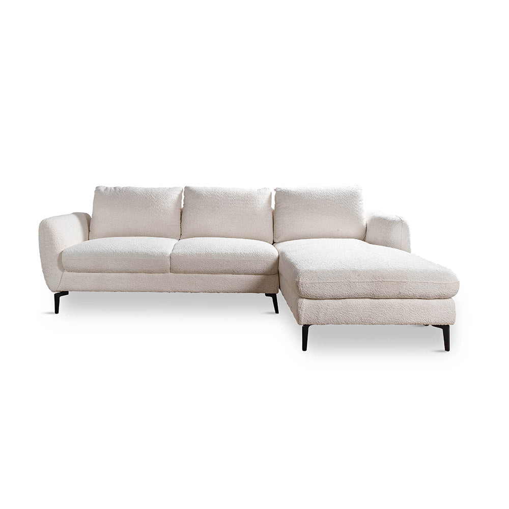 Nova Niche 3 Seater Sofa - White - RIGHT HAND