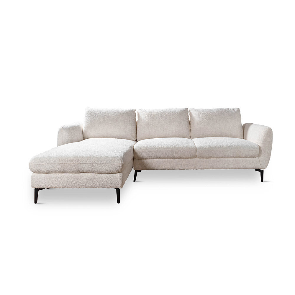 Nova Niche 3 Seater Sofa - White - LEFT HAND