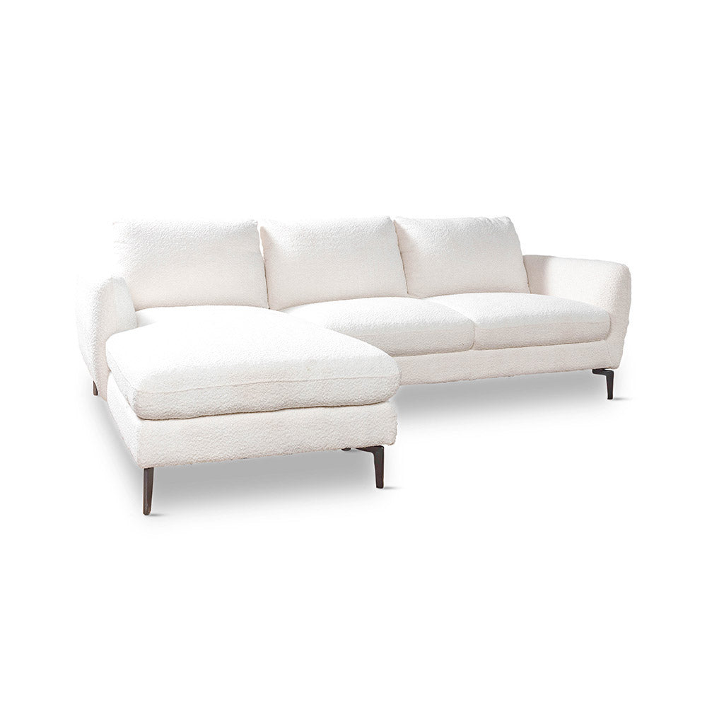 Nova Niche 3 Seater Sofa - White - LEFT HAND