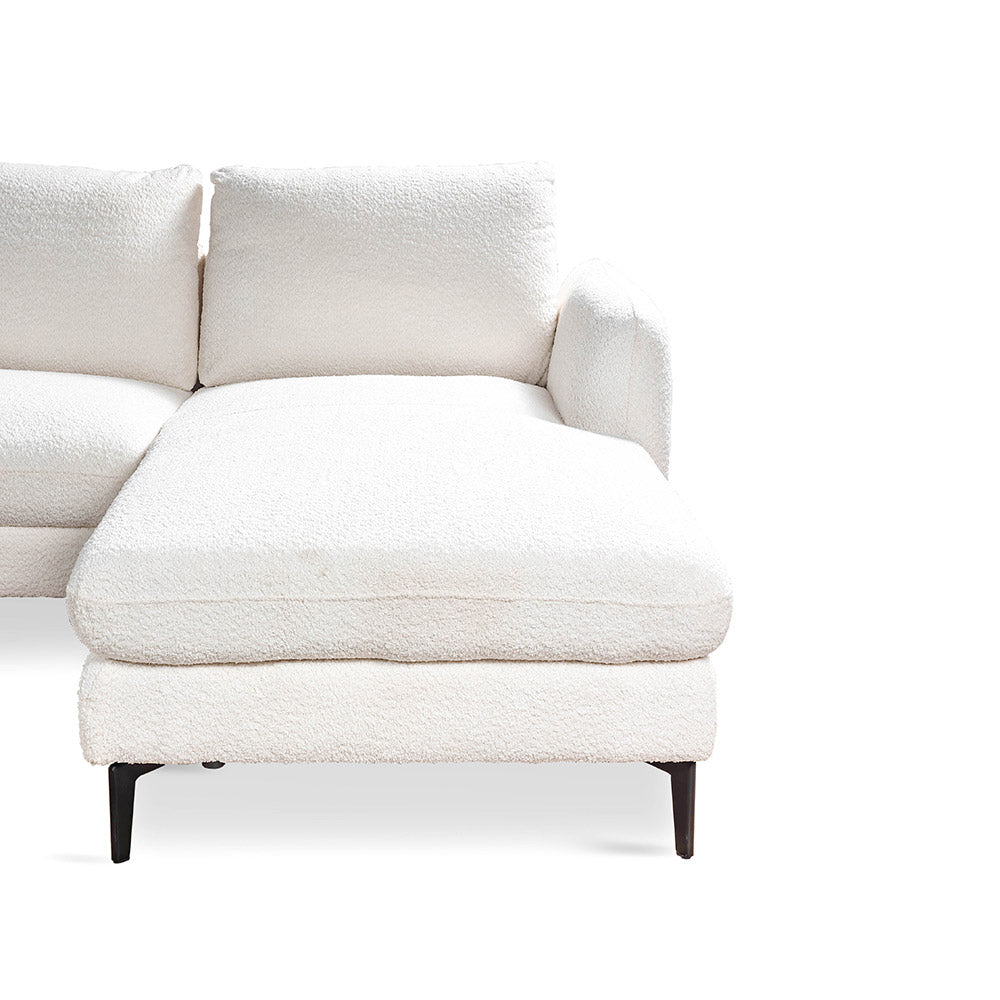 Nova Niche 3 Seater Sofa - White - RIGHT HAND