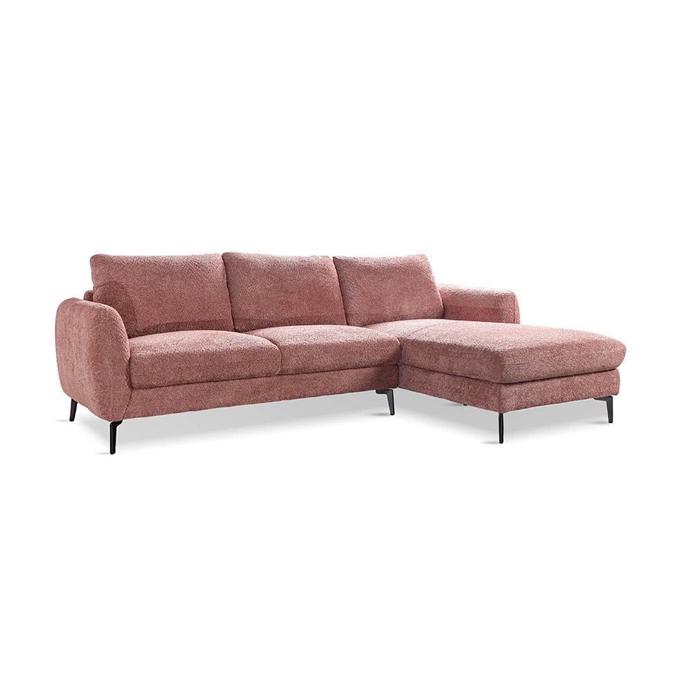 Nova Niche 3 Seater Sofa - Dusty Rose Brown - RIGHT HAND