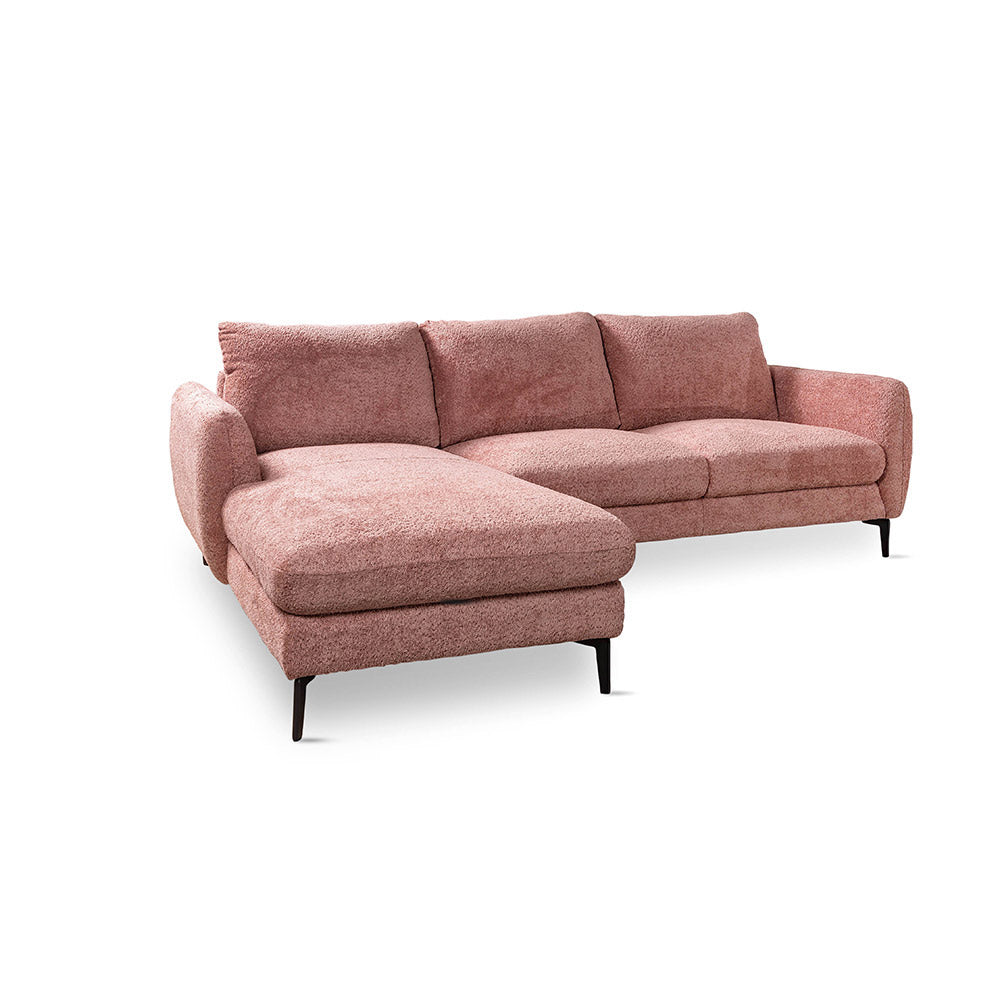 Nova Niche 3 Seater Sofa - Dusty Rose Brown - LEFT HAND