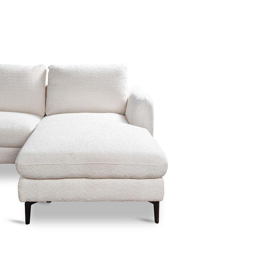 Nova Niche 3 Seater Sofa - White - RIGHT HAND