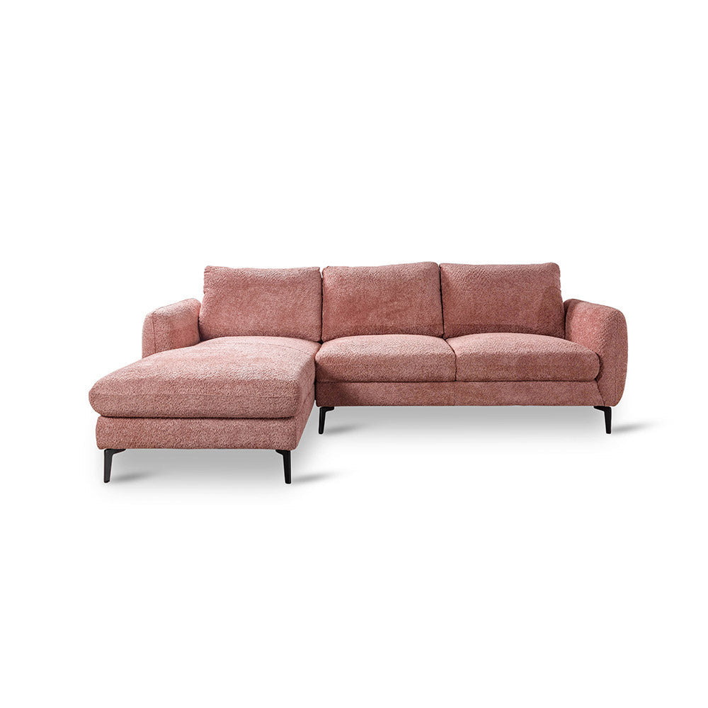 Nova Niche 3 Seater Sofa - Dusty Rose Brown - LEFT HAND