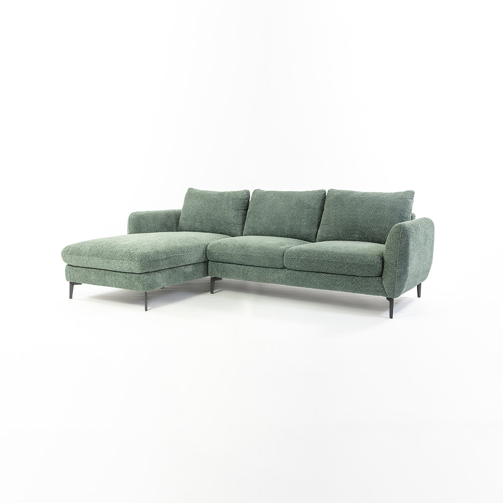 Nova Niche 3 Seater Sofa - Green - LEFT HAND