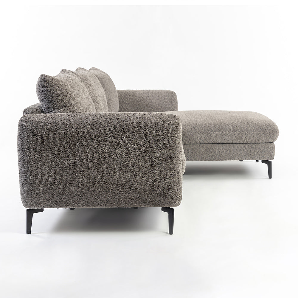 Nova Niche 3 Seater Sofa - Grey - RIGHT HAND