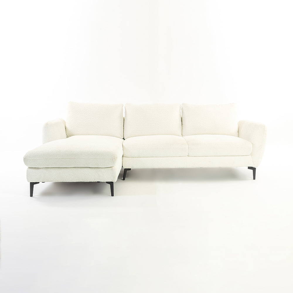 Nova Niche 3 Seater Sofa - White - LEFT HAND