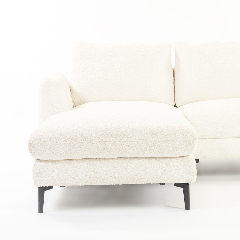 Nova Niche 3 Seater Sofa - White - LEFT HAND