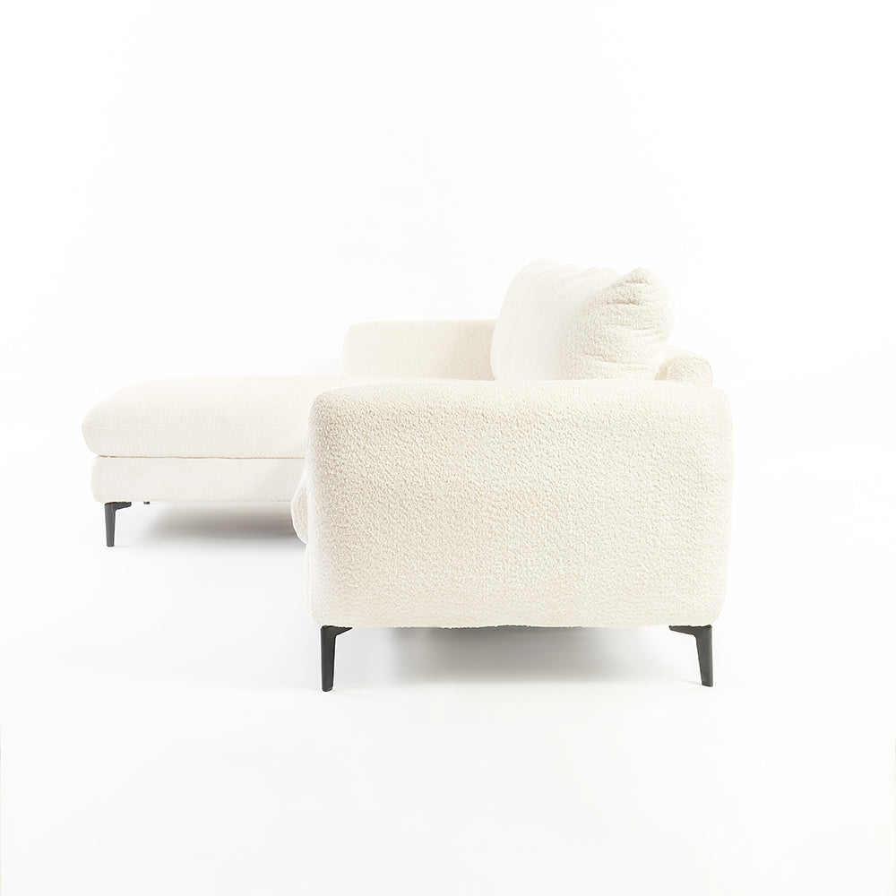 Nova Niche 3 Seater Sofa - White - LEFT HAND