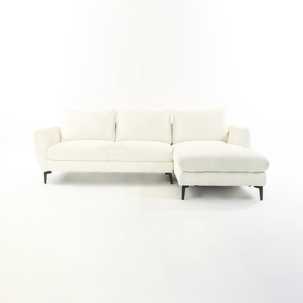 Nova Niche 3 Seater Sofa - White - RIGHT HAND