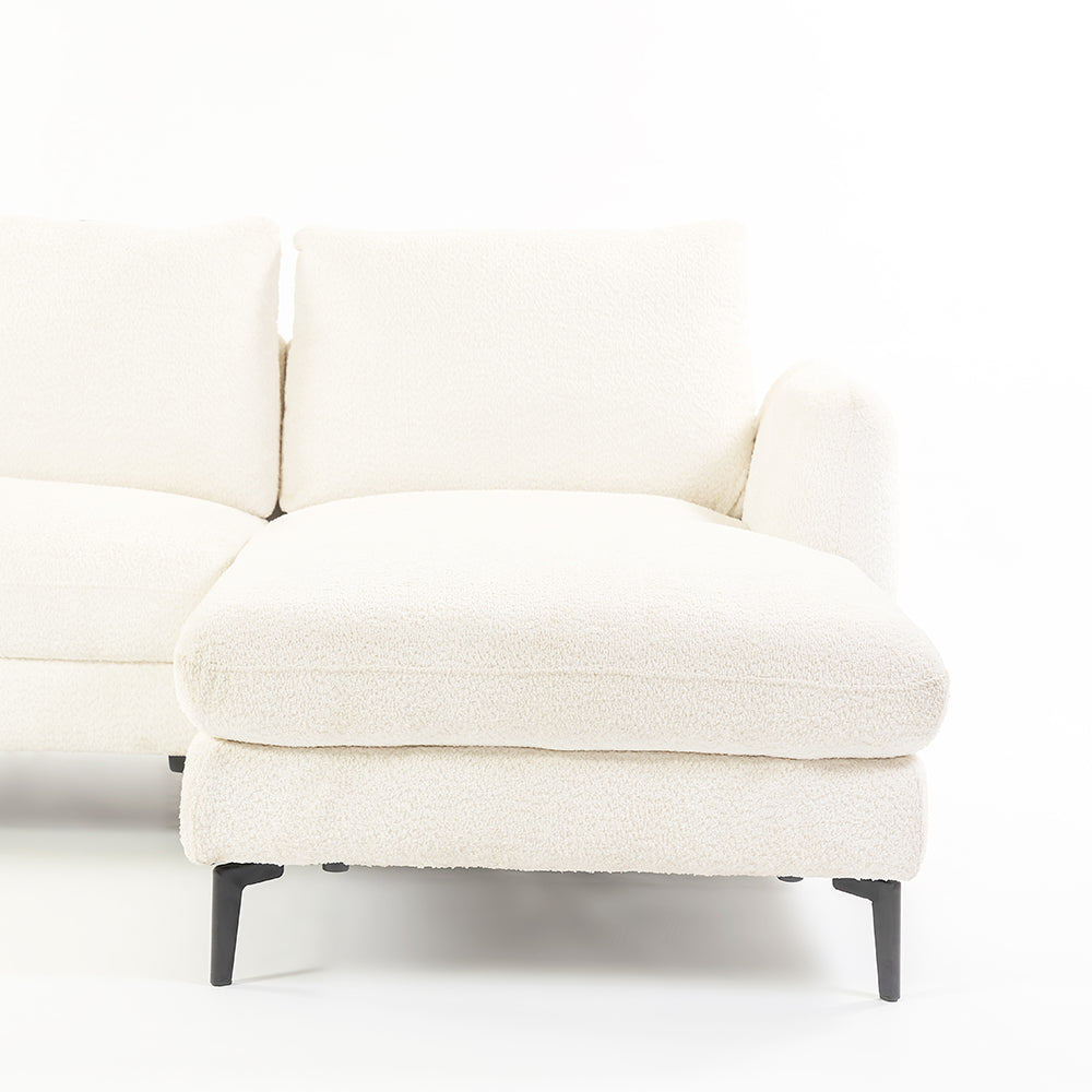 Nova Niche 3 Seater Sofa - White - RIGHT HAND