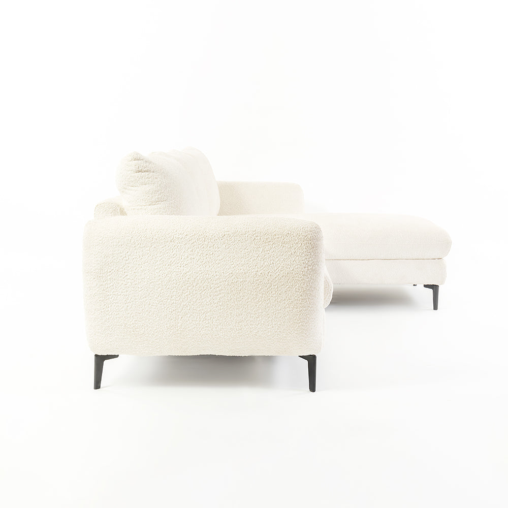 Nova Niche 3 Seater Sofa - White - RIGHT HAND