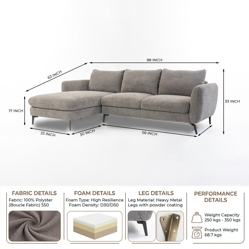 Nova Niche 3 Seater Sofa - Grey