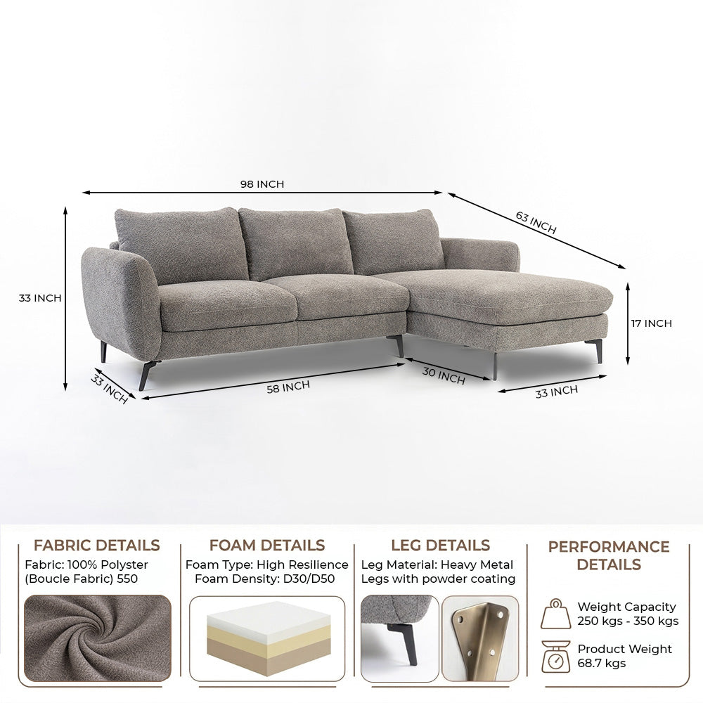 Nova Niche 3 Seater Sofa - Grey