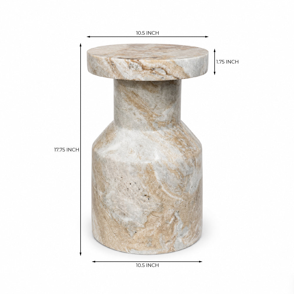 Banach Butterscotch Marble Accent Table