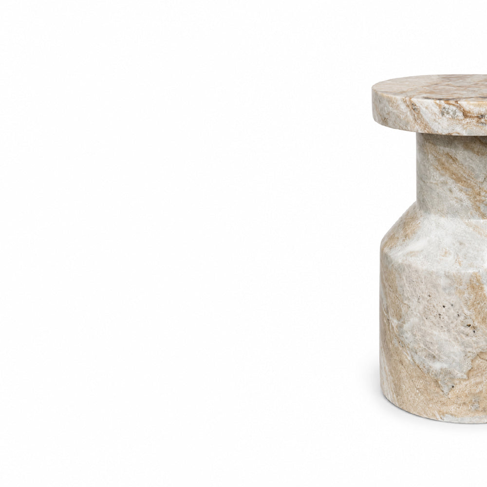 Banach Butterscotch Marble Accent Table