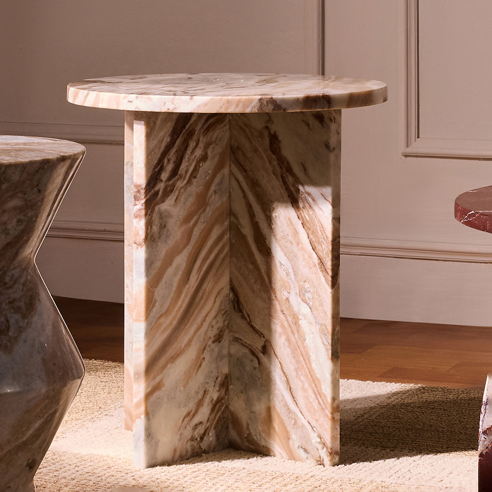 Roscoe Butterscotch Marble Accent Table