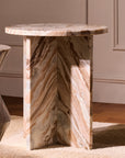 Roscoe Butterscotch Marble Accent Table