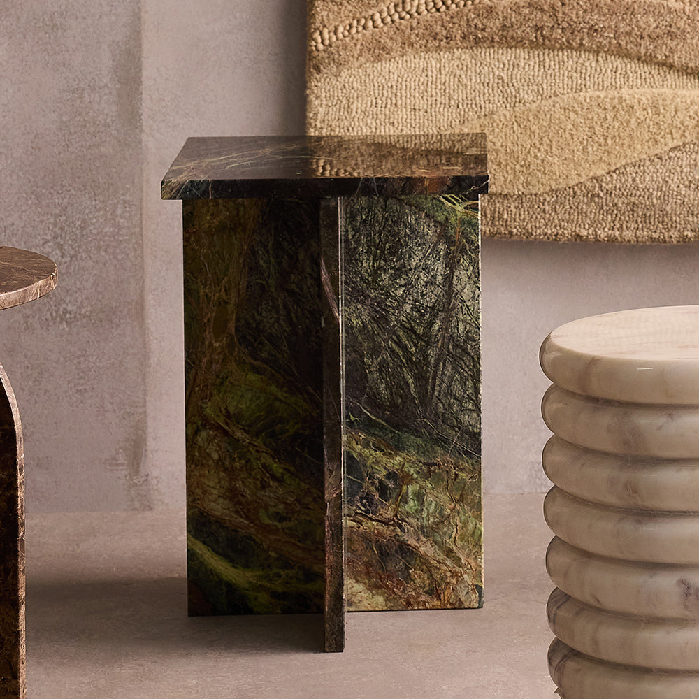 Issa Butterscotch Marble Accent Table