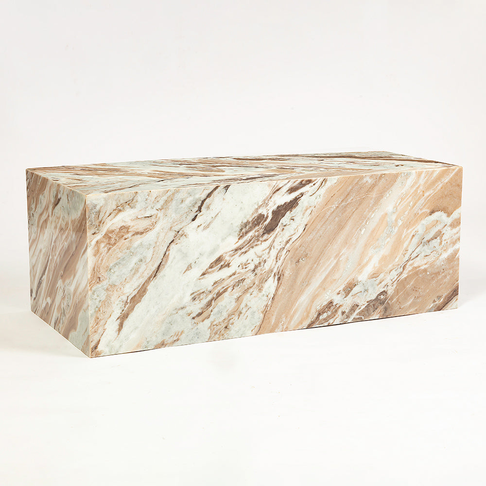 Butterscotch Indian Marble Rectangular Coffee Table - Large