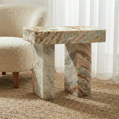 Sawar Marble Fanngs Accent Table