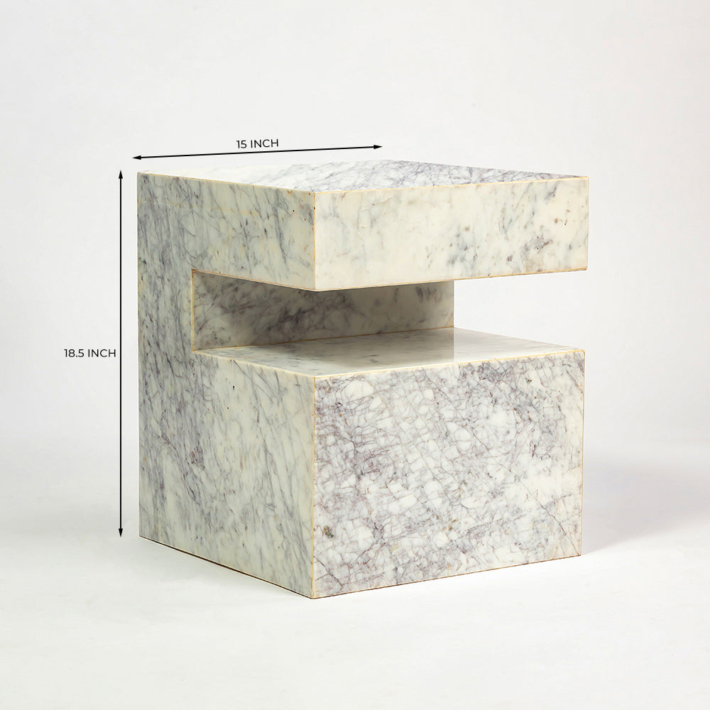 Sawar Marble Motto Accent Table