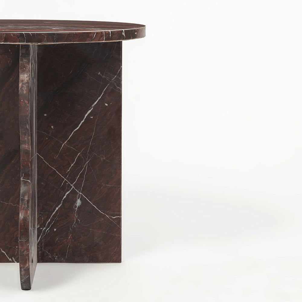 Red Marble Latch Accent Table