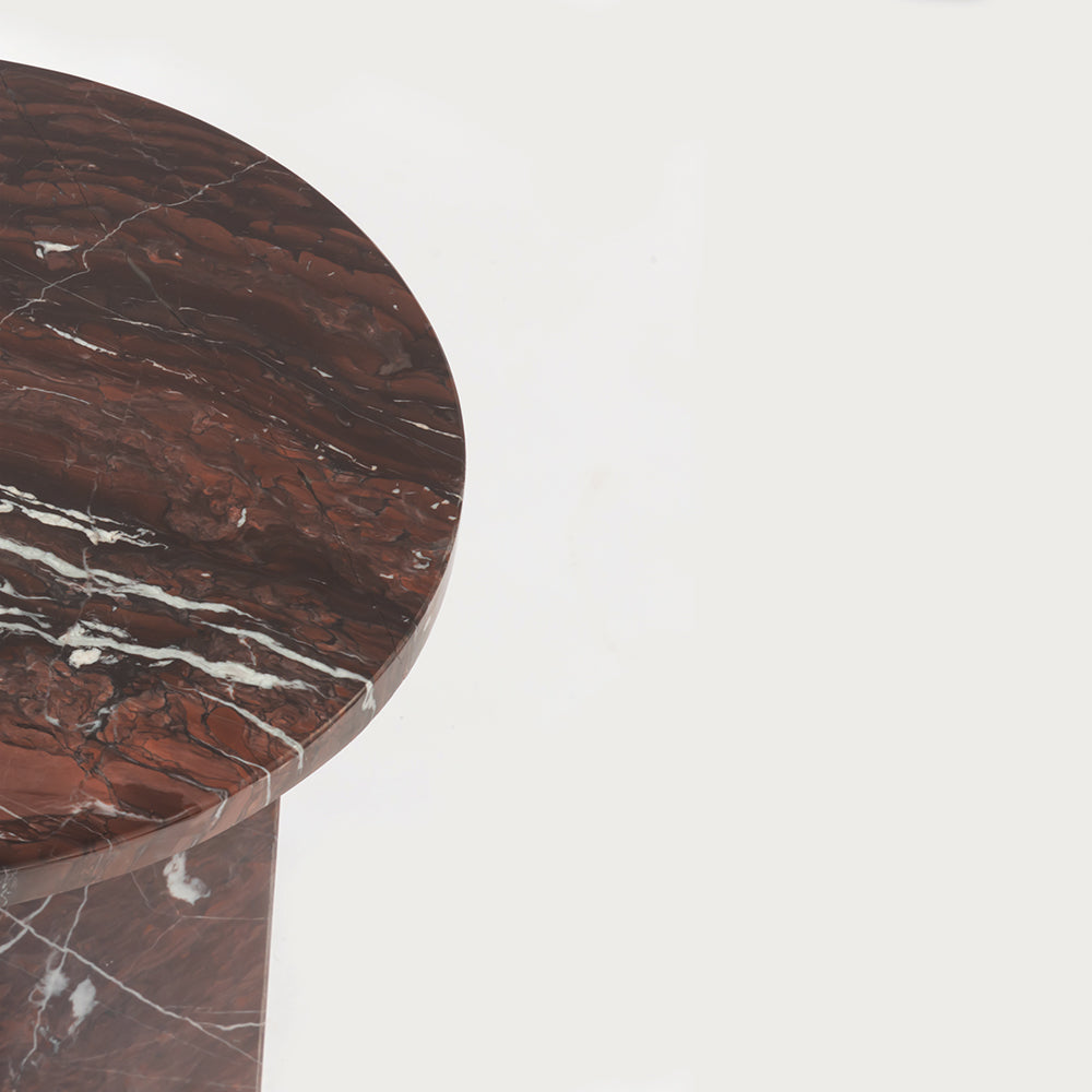 Red Marble Latch Accent Table