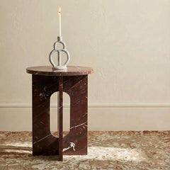 Red Marble Disclo Accent Table