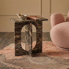 Red Marble Osure Accent Table