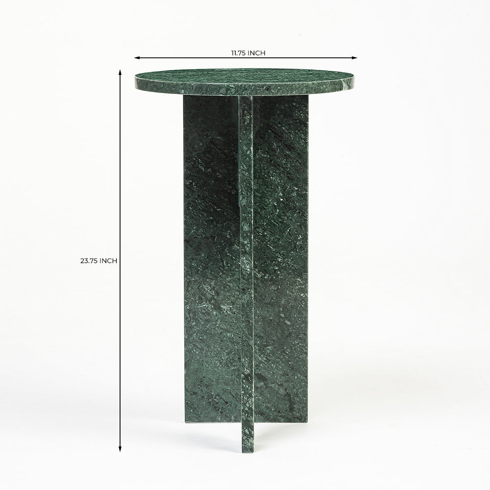 Green Aura Marble Accent Table