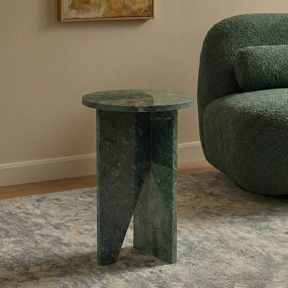 Green Aura Marble Accent Table