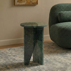 Green Aura Marble Accent Table