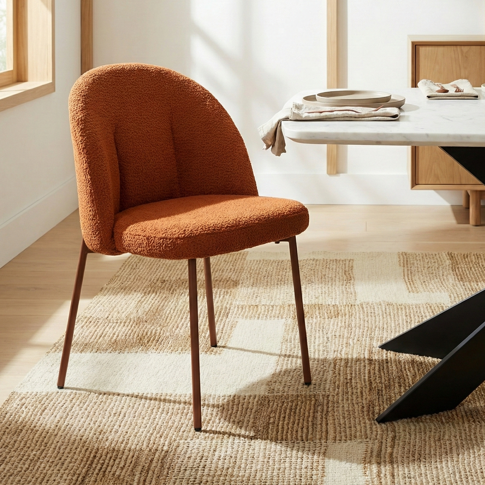 Boucle Alici Dining Chair with Metal