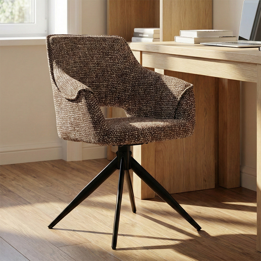 Boucle Wisko Dining Chair with Metal- Swivel