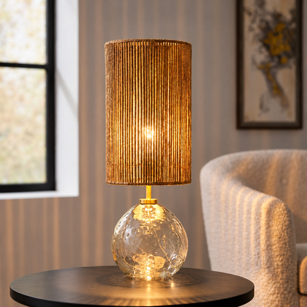 Projec Clear Glass Table Lamp with Jute Shade