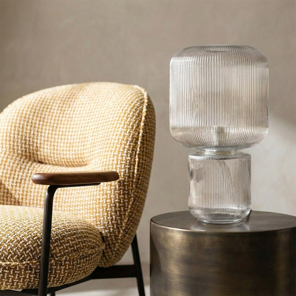Murdun Glass Table Lamp - Smokey Grey