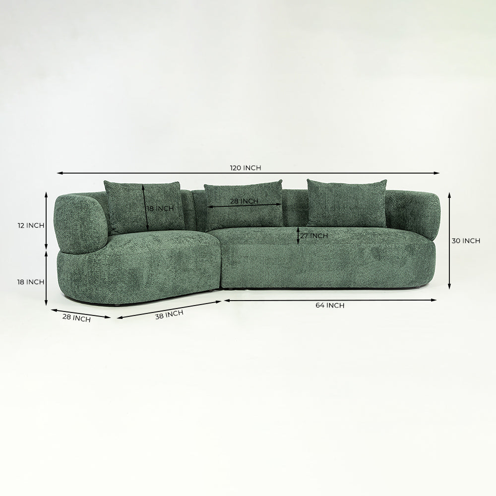 Breeze Boucle 5 Seater Sofa - Green