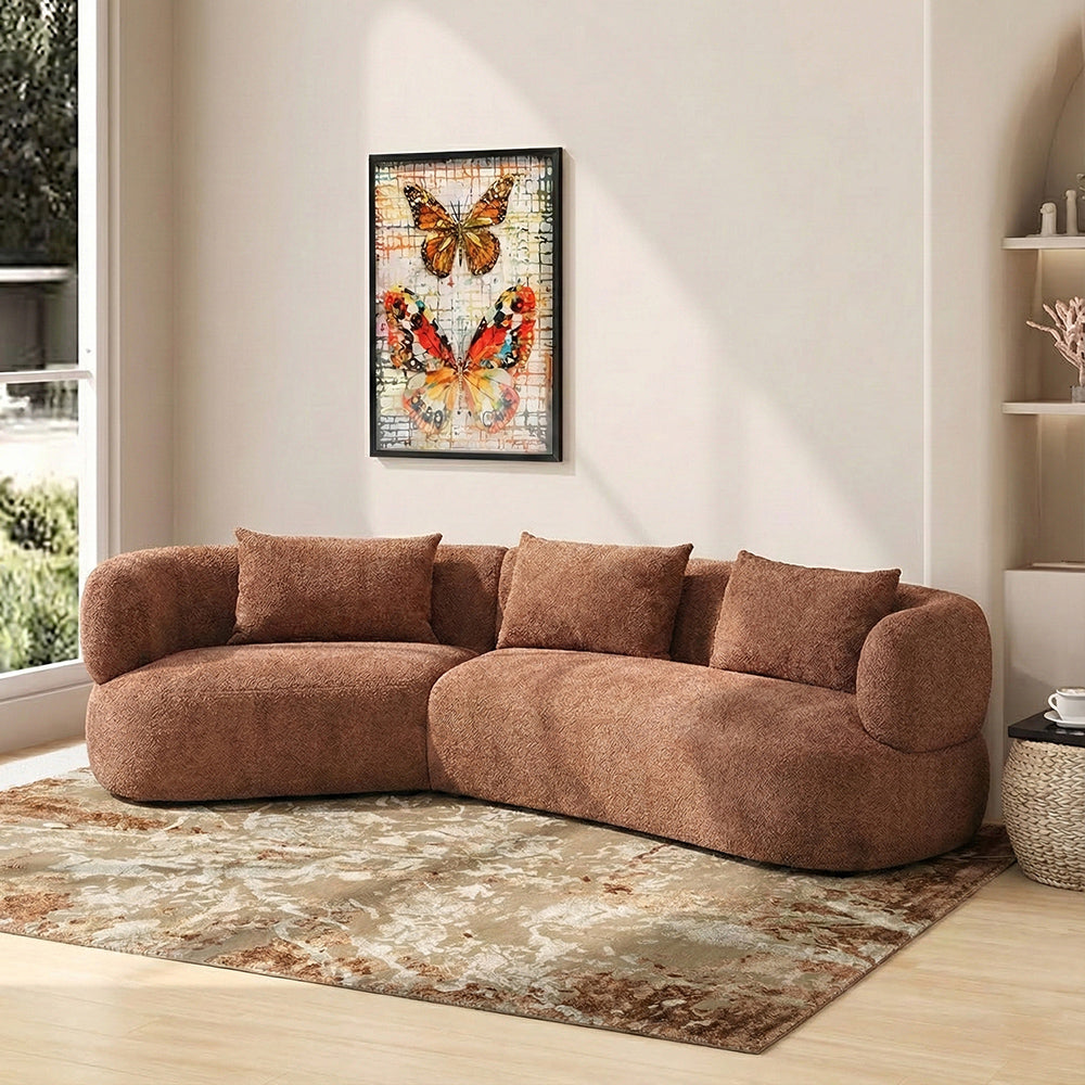 Breeze Boucle 5 Seater Sofa - Rose Brown