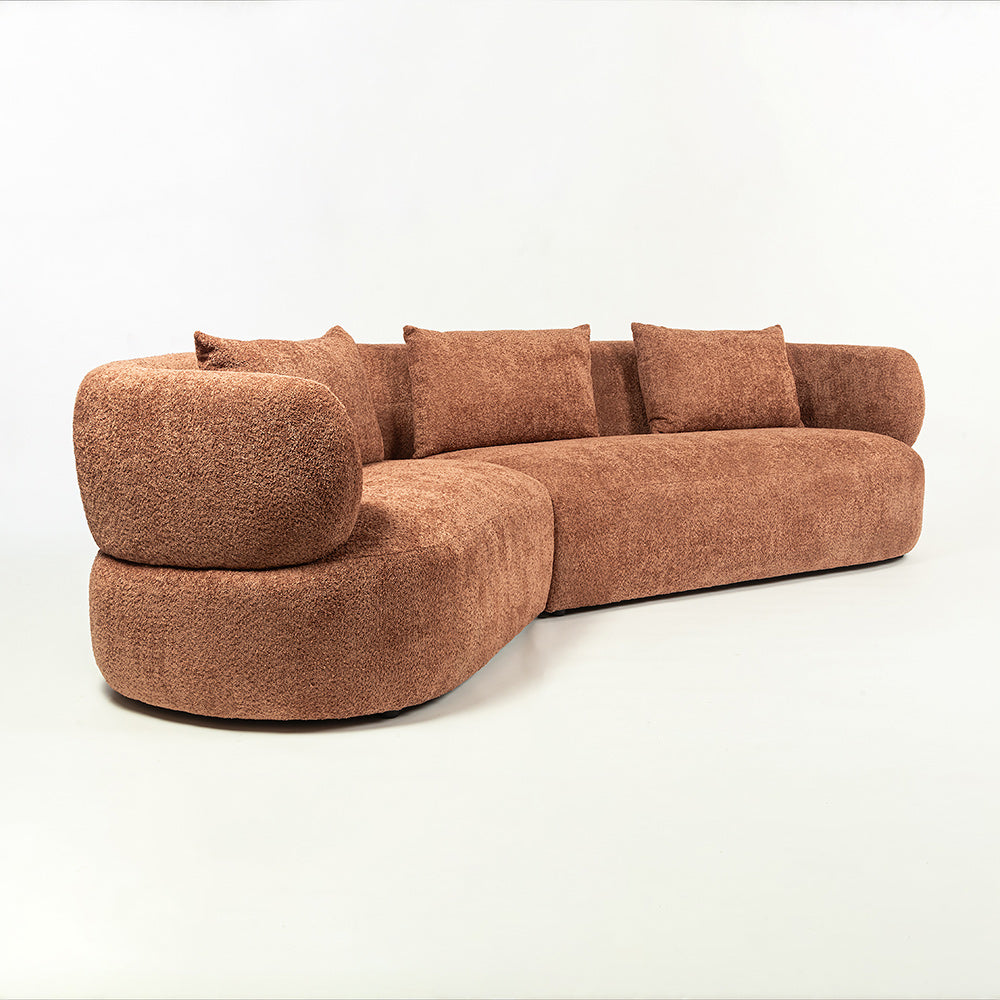 Breeze Boucle 5 Seater Sofa - Rose Brown