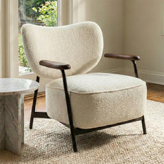 Nesis Boucle Chair with Wood