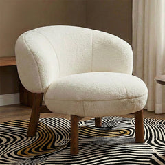 Blaken Boucle Chair with Wood